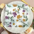 Decorative floral paper napkins colorful flower print tissue for party dining 50pcs - White Base Purple Yellow Floral (1127) / Pack of 20