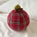 Red plaid apple shaped plush plush pillow Christmas holiday decorative sofa cushion bedroom throw pillow - Apple / 28cm / Red and Green