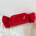 Red candy plush pillow, soft decorative cushion for living room sofa and bedroom bed decor. - Candy / 50cm / Red