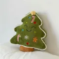 Christmas tree plush pillow cute holiday decorative cushion for sofa bed cozy soft toy - Smiling Christmas Tree / 40*38CM / Green