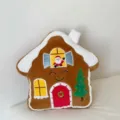 Christmas gingerbread house plush pillow cushion for sofa bed holiday home decor. - Smiling House / 40*40cm / Multicolor