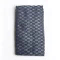 Grey textured exfoliating back scrubber bath towel for daily shower body cleaning use. - Dark Green Blue