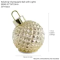Champagne spherical rotating desktop night light Christmas decoration festive ornament lamp - Rotating Champagne Lighted Ball