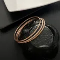 Minimalist rose gold thin stacked bangles set, sleek geometric design for everyday modern wear. - Three-Piece Set (J-41#) / Rose Gold