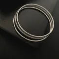 Minimalist silver triple interlocking bangle bracelet, sleek modern stackable jewelry accessory. - Three-Piece Set (J-42#) / Silver