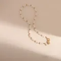 Collana di perle con perline dorate e ciondolo a lucchetto Variante per donna Elegante - Stile 4