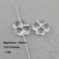 Transparent four leaf clover loose beads straight hole acrylic spacer for DIY jewelry making - 17mm / Clear