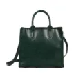 Sac cabas en cuir vert foncé pour femme, élégant sac à main bandoulière grande capacité. - Vert