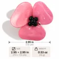 Rosa Acryl Blume Brosche mit schwarzen Perlen, elegante Damen Mode Schmuck Accessoire. - Magenta