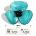 Blaues Acryl 3D Blumen Brosche für Damen, elegante Kamelie Pullover Anzug Accessoire - Cyan