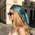 Foulard quadrato in seta verde 60cm accessorio per capelli primavera estate moda - Smeraldo / 60 x 60cm