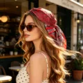 Foulard quadrato in seta paisley rossa 60cm fascia per capelli primavera estate moda - Rosso Paisley / 60 x 60cm