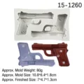 3D Pistol Silicone Mold for Resin Clay Plaster Soap Candle Baking DIY Craft Decoration - 2# Pistol Model(15-1260) / Gray
