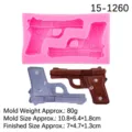 3D Pistol Silicone Mold DIY Craft Resin Soap Candle Baking Decor Tool Accessories - 2# Pistol Model(15-1260) / Pink