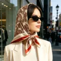 Foulard in seta paisley rétro 70cm quadrato foulard testa moda chic elegante per le donne - Paisley Arancione