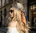 Vintage Paisley Seidenhalstuch 70cm Quadratisches Kopftuch modisches Haaraccessoire Damen. - Stil 11