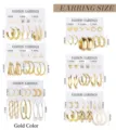 Set di orecchini a cerchio in metallo e perle, orecchini geometrici con guida alle taglie. - 5676403-Multi-dimensione-Riferimento Taglia Cerchi in Metallo Finta Perla