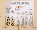 Set di orecchini alla moda con cerchi in metallo, perle e farfalle per le donne. - 5446825-Perla Farfalla-Set Riferimento Taglia Cerchi in Metallo