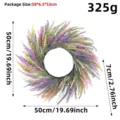 Colorful artificial lavender wreath 50cm decorative door wall hanging floral garland for home - Round Wreath / Multicolor Lavender