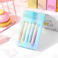 Farbverlauf Textmarker Set, 6 Pastell Farben ästhetische Marker für Schule Büro und Lernen. - Nebliger Regen Stimmung (6er-Box)