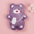 Purple cute bear plush hot water bag winter hand warmer cute rabbit cartoon design sku - Elegant Purple Bear