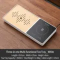 Set di vassoi per tè elettrici automatici con scheda multifunzione e unità riscaldante bianca - Vassoio da Tè Multifunzione Touch Integrato (Bianco) / Set da 11 Pezzi