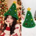 Christmas Tree Hat Green Tinsel Holiday Party Costume Cute Xmas Festive Headwear Style - Christmas Tree Hat-Yellow