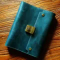 Vintage A5 Echtleder Loseblattsammlung Notizbuch mit Messing Zahlenschloss und Druckknopf. - Bläuliches Crazy Horse