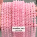 Perle sfuse rotonde in pietra preziosa di quarzo rosa naturale per la creazione di gioielli fai da te. - 4mm circa 90 pezzi / Quarzo Rosa