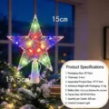 Stella puntale per albero di Natale luminosa in plastica trasparente con luci. - Stile a Righe (Portabatterie 2 AA) / 15cm / Colorato