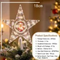 Transparente Plastik beleuchtete Weihnachtsbaum Sternspitze mit Weihnachtsmann, warmes Licht. - 18cm Gestreifte Kugel Weihnachtsmann Warmweiß (Knopfbatterie)