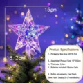 Stella puntale per albero di Natale luminosa in plastica trasparente 15cm luce calda lampeggiante - Stile a Pois (Batteria a Bottone) / 15cm / Colorato