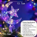 Puntale per albero di Natale luminoso in plastica trasparente decorazione luna stella - Stile Stella e Luna in Cristallo Piatto (Batteria a Bottone) / 15cm / Colorato