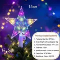 Stella trasparente luminosa per albero di Natale, luci colorate lampeggianti, decorazione festiva. - Stile a Righe (Batteria a Bottone) / 15cm / Colorato