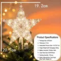 Puntale per albero di Natale LED in plastica trasparente luce calda lampeggiante decoro - Stile a Rete a Tre Strati (Batteria a Bottone) / 20cm / Colore Caldo