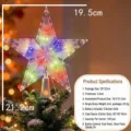 Stella luminosa in plastica per albero di Natale con luci colorate e controllo pulsante. - Stile Stella a Rete (Batteria a Bottone) / 20cm / Colorato