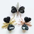 Natural stone dragonfly butterfly ornament heart crystal gold silver rose gold variant SKU. - Gold / Domestic Snowflake