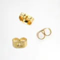 Cierres de pendientes de mariposa de acero inoxidable dorado, topes seguros para joyería DIY. - 4.5*6mm / Chapado en oro