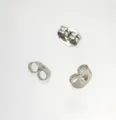 Partes traseras de pendientes de mariposa de acero inoxidable, tuercas de metal plateado. - 4.5*6mm / Acero inoxidable original