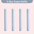 Blue rubber eraser refill replacement cores pack of 4 for mechanical push pen stationery. - 8 Eraser Refills (2 Sets)