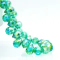Green faceted drop crystal glass beads string for stunning DIY jewelry making accessories - 8mm (Approx. 87 Beads/String) / Tiffany Green AB