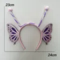 Kids Butterfly Headband Cute Insect Hair Hoop Party Costume Accessory Pink 23x24cm - Pink Butterfly Headband