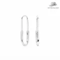 S925 sterling silver safety pin earrings size chart, minimalist fashion geometric jewelry. - 925 Silver White Gold Plated