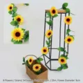 Artificial Sunflower Vine Yellow Fake Flower Garland for Home Decor Balcony Wedding 2.35M - 8 Heads / Length approx 2.35m/Flower dia 9cm / Yellow