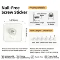 Adhesivo de tornillo sin perforación, gancho de pared resistente para marcos y azulejos. - Pegatina de tornillo 6mm / Acrílico 6*6 Extra Grueso (80 Silk)