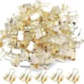 Gold metal binder clips bulk set for office stationery, durable paper clamps and document holders. - 15mm / Gold