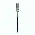 Portable titanium alloy telescopic toothpick fork EDC outdoor camping tool main view display - Black Toothpick Fork