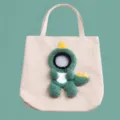 Canvas pet carrier bag for cats dogs cute green dinosaur design portable outdoor travel tote - L / Cute Pink Dinosaur