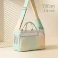 Canvas pet carrier bag with gradient tiffany green color, breathable mesh, portable messenger. - L / INS Style Green