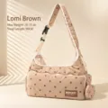 Pet sling carrier bag for cats and small dogs, beige polka dot design with adjustable strap. - Brown Polka Dot